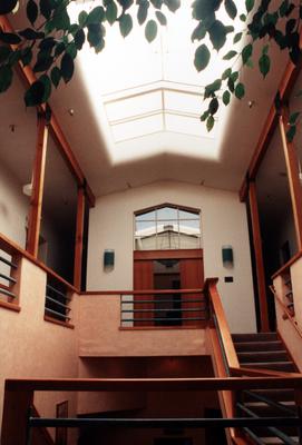 Interior atrium, KPFA office, Berkeley CA, 1992