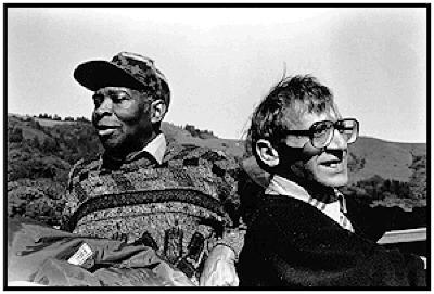Muhal Richard Abrams, facing left, & Ashot Zograbyan, facing right, head and shoulders portrait, Woodside CA, (1995)