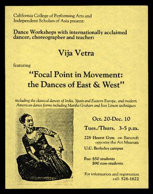 CCPA and Independent Scholars of Asia Present: Dance Workshops with internationally acclaimed dancer, choreographer and teacher Vija Vetra
