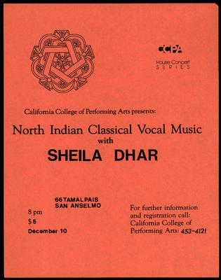 CCPA Presents: North Indian Classical Vocal Music with Sheila Dhar