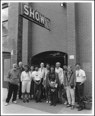 Participants of the 1991 Composer-to-Composer Festival, standing outside the Sheridan Opera House, Telluride, CO.