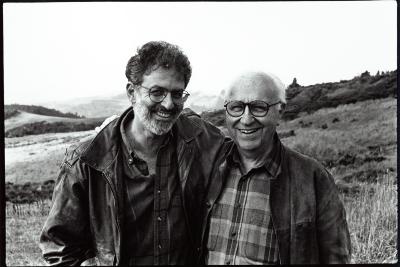 Charles Amirkhanian & David Raksin, half length portrait, facing forward, Woodside CA, (1996)