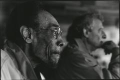 Sam Rivers & Luc Ferrari, head and shoulders portrait, facing right, (1999)