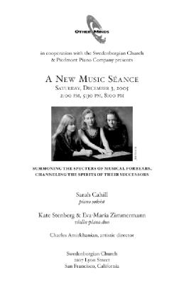 A New Music Séance 2005: Concert Program