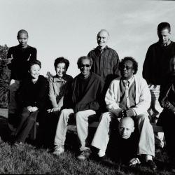 Some featured participants of OM 6, full length portrait, standing, Woodside, 2000 (cropped image)