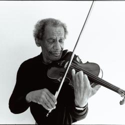 Leroy Jenkins, half length portrait, playing violin or viola, (2000)