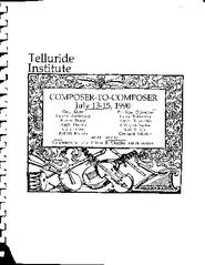 Composer-to-Composer Festival 1990: Concert Program Guide