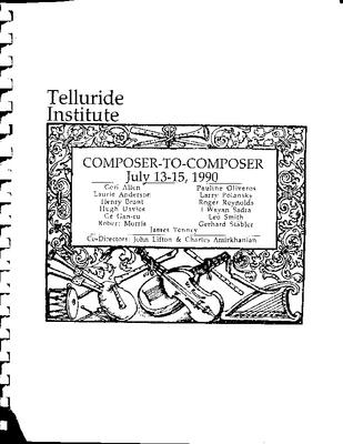 Composer-to-Composer Festival 1990: Concert Program Guide