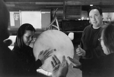 Eun-ha Park, William Winant, and Hi Kyung Kim, head and shoulder portrait, Woodside CA, (2001)