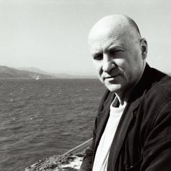 Gavin Bryars, head and shoulders portrait, facing forward, (2001)