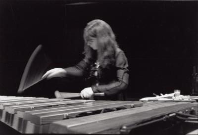 Evelyn Glennie performing or rehearsing during the 9th Other Minds Festival, 2003 (cropped image)
