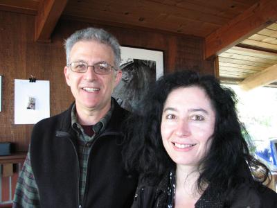 Charles Amirkhanian & Elena Kats-Chernin (l to r), head and shoulders portrait, facing forward, Woodside CA., (2008)