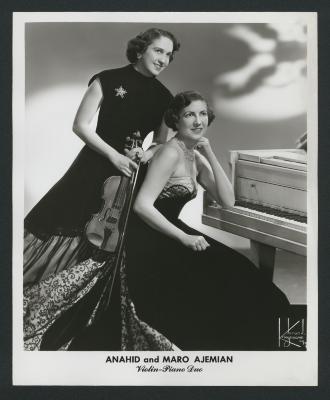 Portrait of Anahid and Maro Ajemian, Violin-Piano Duo (ca. 1950s)