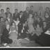 Portrait of a large group of artists including Maro and Anahid Ajemian, Alan Hovhaness and others, at a house party (ca.1940s)