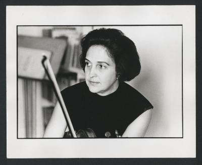 Head and shoulders portrait of violinist Anahid Ajemian (ca. 1970s)