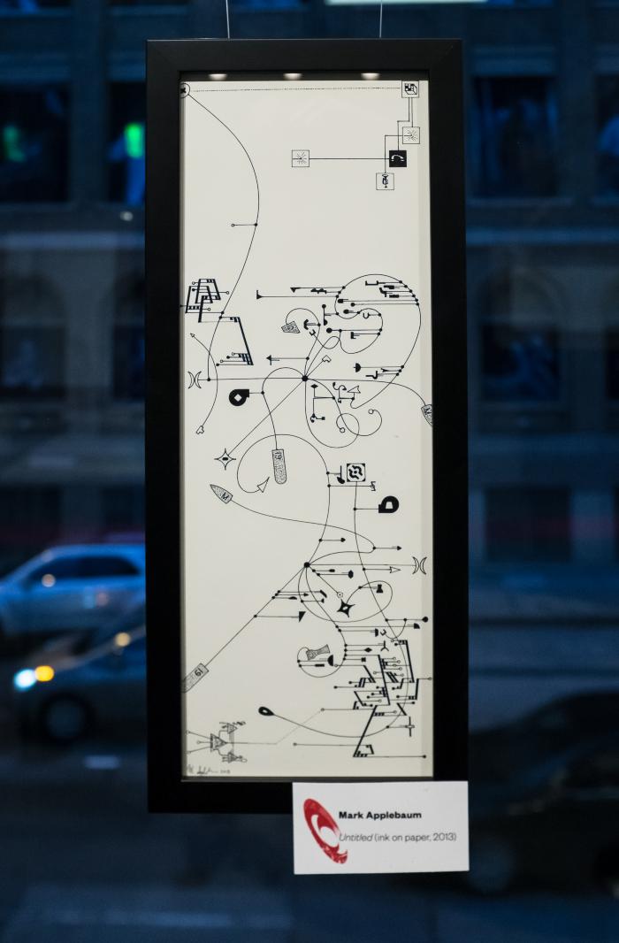 An untitled score by Mark Applebaum exhibited during OM 19 (2014)