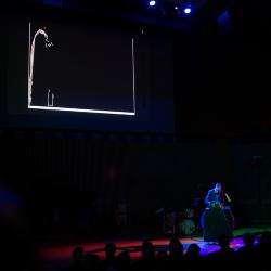 Charles Céleste Hutchins performing "Cloud Drawings" at OM 19 (2014)