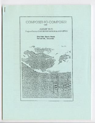 Composer-to-Composer Festival 1988: Final Report