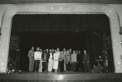 All the participating composers of the 1990 Composer-to-Composer Festival, standing onstage, vs. 2, Telluride, CO