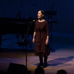 Meredith Monk performing solo works for voice during OM 21, San Francisco CA (2016)