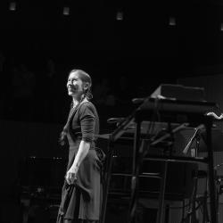 Meredith Monk onstage during the final concert of OM 21, San Francisco CA (2016)