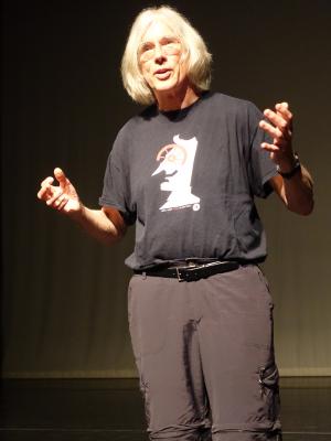 Jaap Blonk during his workshop on sound poetry techniques, OM 23, San Francisco CA (April 10, 2018)