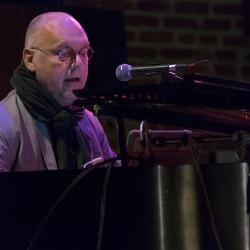 Sten Sandell at the piano during a performance at OM 23, San Francisco CA (April 12, 2018)