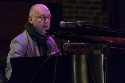 Sten Sandell at the piano during a performance at OM 23, San Francisco CA (April 12, 2018)