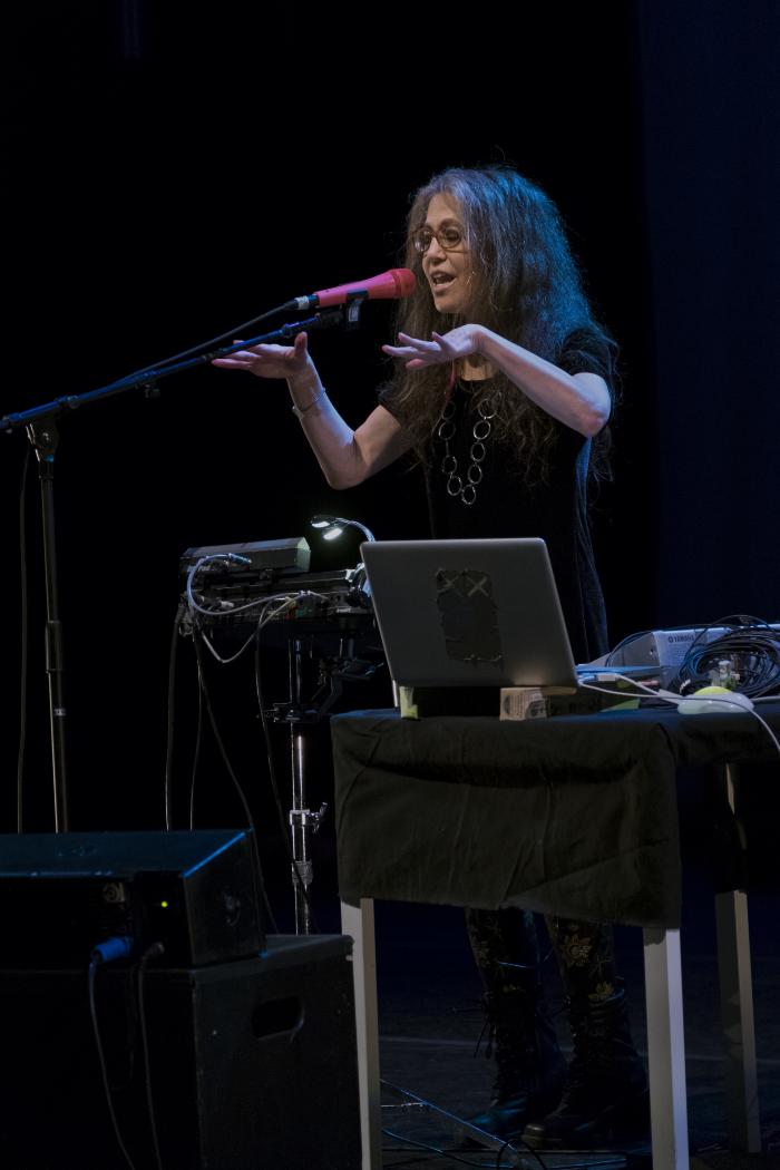 Amy X Neuberg performing "Life Stepped In" at OM 23, San Francisco CA (April 13, 2018)