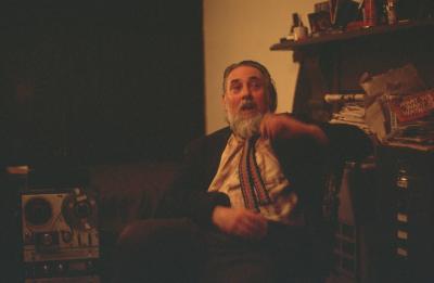 Bob Cobbing at home, sitting and talking, vs. 2, London (1972)