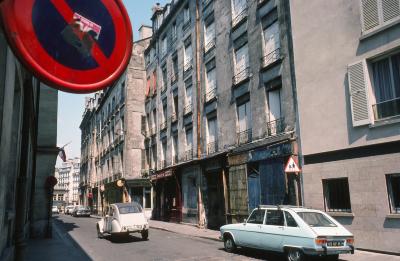 A view of the street Rue de Jouy in Paris, France, 1976