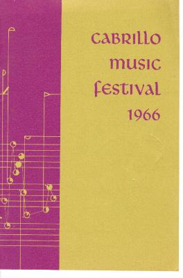 Cabrillo Music Festival 1966: Printed Program