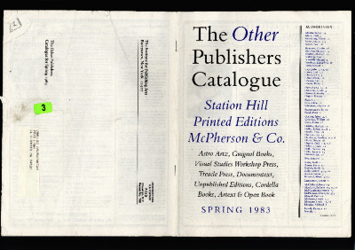 Other Publishers Catalogue, Spring 1983