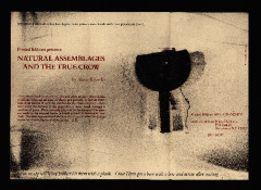 Promotional flyer for Natural Assemblages and the True Crow, by Alison Knowles