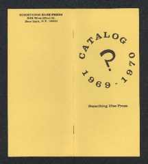 Something Else Press: Catalog, 1969-1970