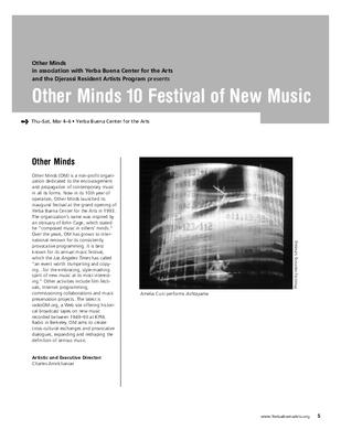 Other Minds Festival 10: Concert Program Guide